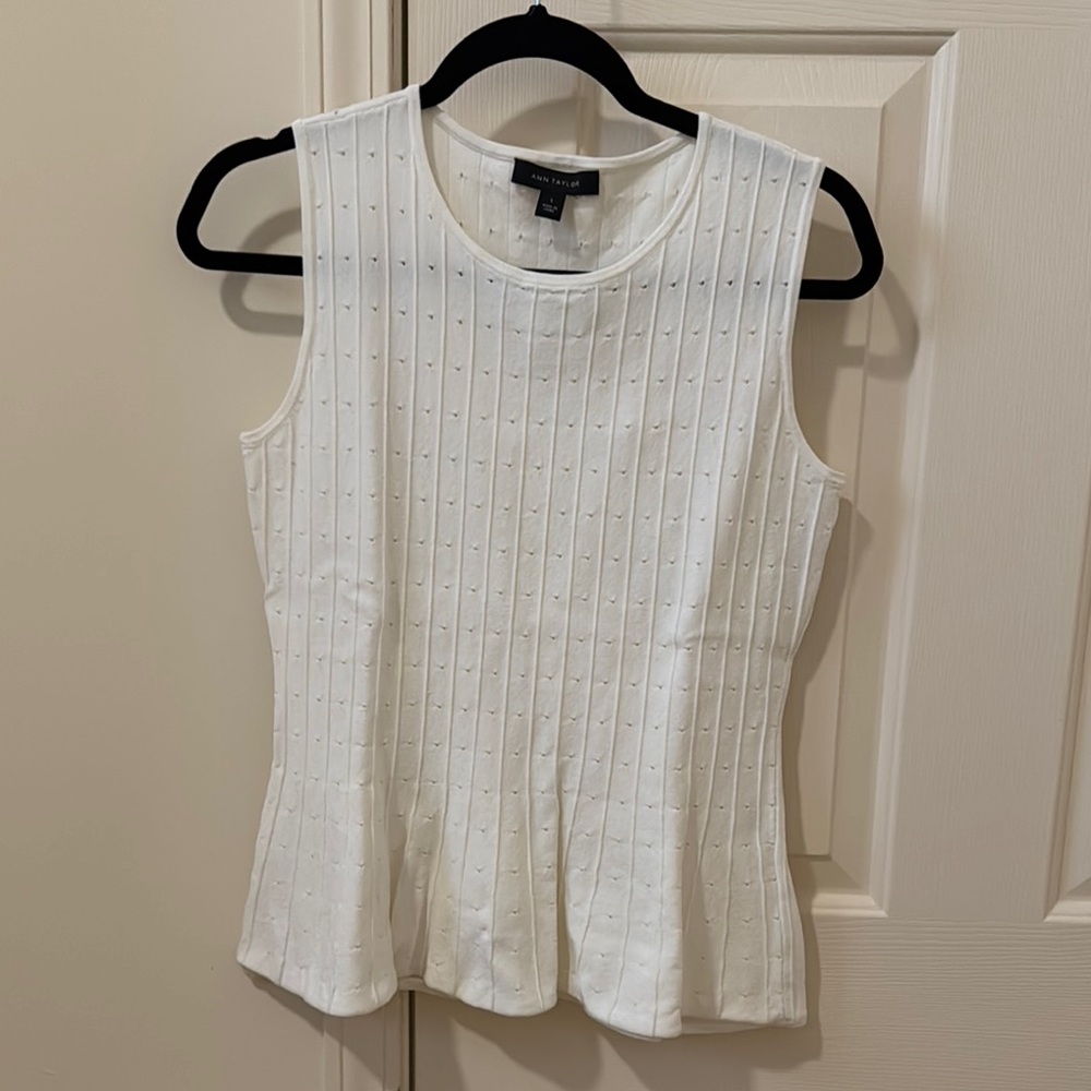 White Sleeveless Top by Ann Taylor